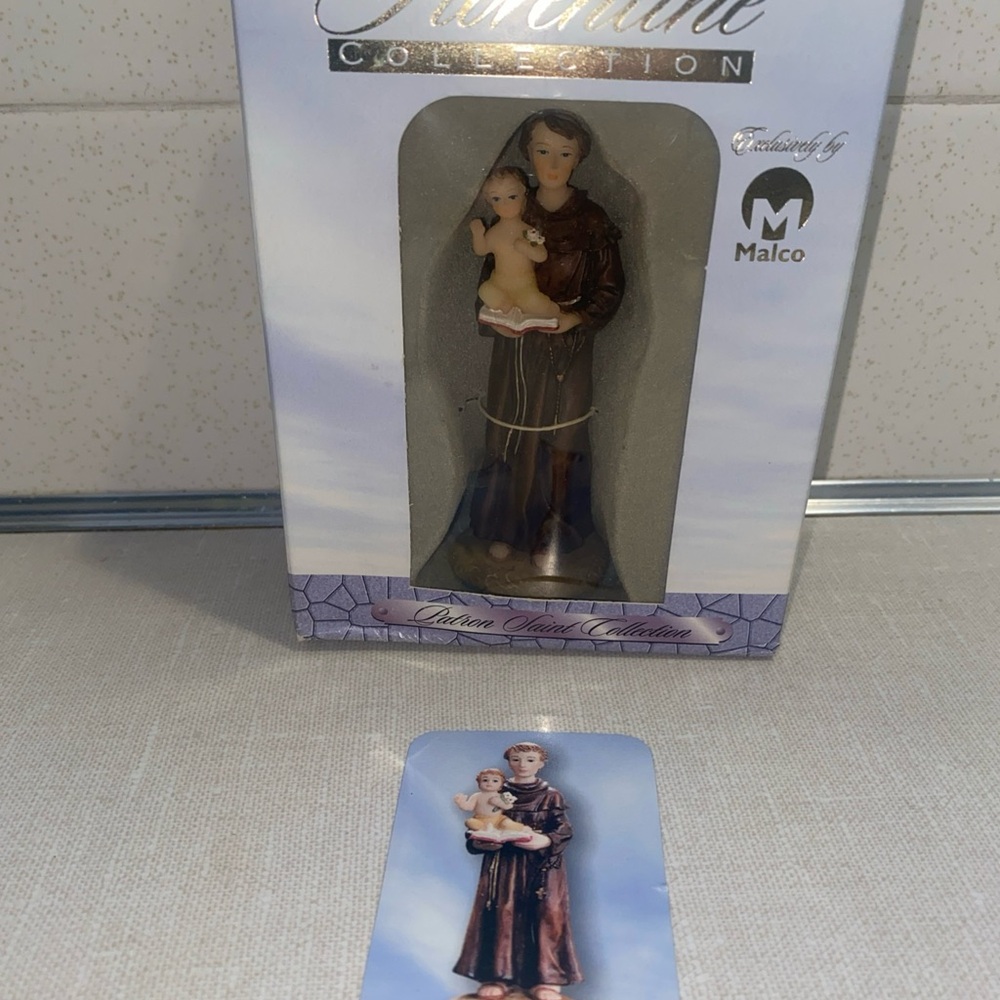 Saint Anthony of Padua Resin Catholic Figurine 2003 Vintage Malco Florentine New